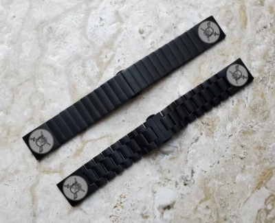 Pirate Skull Engraved Black Band Strap for Google Pixel Watch 3 45mm B-PS2