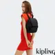 Kipling 經典黑菱格紋印花拉鍊掀蓋後背包-CITY PACK MINI