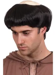 Monk Wig with Rubber Bald Patch