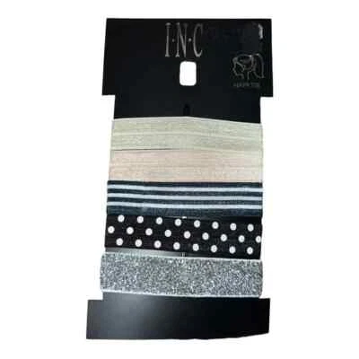 INC International Concepts 5 Piece Polka Dot Print Hair Ribbon Ties New