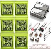 EMG F JH SET JAMES HETFIELD CHROME FLOYD SPACED SHORT SHAFT POTS (6 SETS #2221)