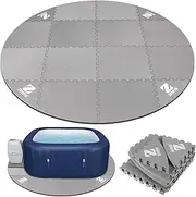 ZOMOFEW Hot Tub Mat for Inflatable Tub, 77 in Hot Tub Pad Foundation, Upgraded Thickened Eva Foam Padding for Outdoor Hot Tubs | Interlocking Patio Tiles Outdoor (1/4" Thickness)
