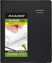 AT-A-GLANCE Planner 2025-2026 Academic, Monthly, 9" x 11", Large, Flexible Cover, Black (7007405)