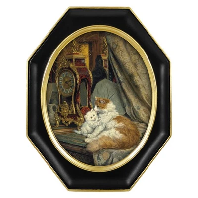 Picture Frames 8x10 for Wall and Tabletop, Black Octagon Frame with 8x10 Oval...