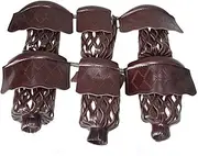 Boshen Pack of 6 PU Leather Pool Table Pockets Billiard Table Web Shield Set Drop Bag Nets with Diamond Pattern Screws Include