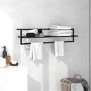Towel Rack Black 95x25x22 cm Iron vidaXL