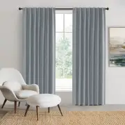 Sherwood Home 100% Blockout Concealed Tab Top Curtain Pair Ocean Blue