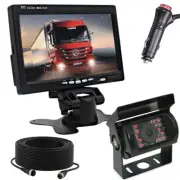 4Pin 7" Rear View Monitor 12V-24V IR CCD Reversing Camera Kit for Truck Caravan