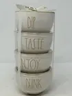 Rae Dunn set of 4 ramekins baking fall season colors “dip, taste, enjoy, dunk”