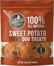 Wholesome Pride Sweet Potato Chews - All Natural Healthy Dog Treats - Vegan, Gluten and Grain-Free Dog Snacks, 8 Ounce