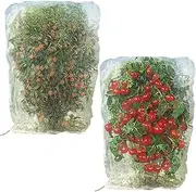 Garden Plant Netting Barrier Bags with Drawstring, 2Pcs Garden Netting Insect Bug Mesh Bags,Insect Bird Barrier Netting Mesh,Garden Netting Garden Plant Fruits Protection Netting Covers Bags,0.8x0.8m