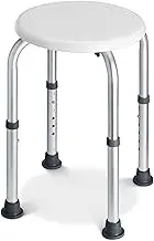 ROFVMILE Shower Chair Adjustable Bath Stool Chair for Inside Shower Tool Free Assembly Shower Seat for Bathtub Shower Stools for Seniors Adults Disabled (White, Round White)