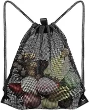 Nurdo Mesh Bag Portable Drawstring Storage Backpack Heavy-Duty Sport Equipment Storage Bag for Beaching Swimming Gym Shopping