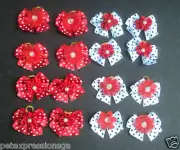 Super Value pack 100 Dog Grooming Bows Red/White WPolka-Dot color 1.5 inch