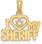 [JewelryWeb] 16.1mm Gold I Love Heart My Sheriff Charm