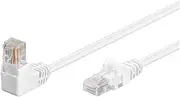 goobay 94164 CAT 5e 90 Degree Angle Ethernet Cable, U/UTP Network Cable, CCA Copper Blend, 1 x RJ45 90° (8P8C) Connector, 2 Metres, White