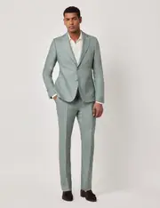 Hawes & Curtis Sea Green Italian Linen Slim Fit Suit | 1913 Collection Size: One Size