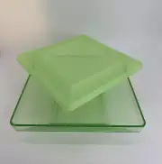Tupperware "Get Togethers" Chip & Dip Sheer 6.5" Green Square #1388-2 VTG NOS