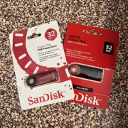 ( Pack of 2) SANDISK 32 GB RED CRUZER DIAL USA FLASH DRIVE