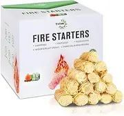 TIFMI Fire Starter - 60 Pcs Fire Starters for Campfires, Fireplace, Grill, Wood & Pellet Stove, Fire Pit, BBQ, Survival, ooni Pizza Ovens, Water Resistant and Odorless Safe for Indoor/Outdoor Use