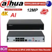 Dahua Ai 12MP 4K 8CH 8PoE NVR NVR4108HS-8P-4KS3 8 Channels 1U 8PoE 1HDD SMD Plus