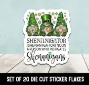 St Patrick's Day Shenanigans Die Cut Stickers - Set of 20