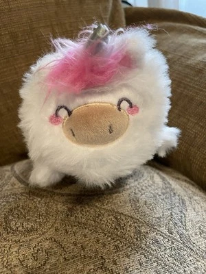 CLAIRE'S Pencil Case Make Up Bag FUZZY WHITE UNICORN NEW W/ TAGS Pink Zipper
