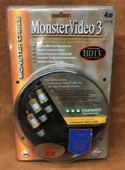 NOS NEW Monster Cable MV3CV-4M "VIDEO 3 Series" Component Video Cable - 4 Meter