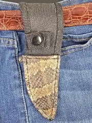 Rattlesnake skin Sheath full tang knifes vertical knifes holster horizontal 6"