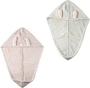 MERRYHAPY Hair Towel Wrap Fast Drying Cap 2pcs Microfiber Compress Towel for Hair Drying