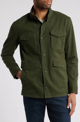 Peter Millar Men's MF24Z11 Stowe Reversible Olive Green Jacket Size US M $295