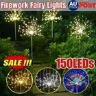 Solar Fireworks Fairy String LED Lights Starburst Garden Stake Xmas Decor Lamp