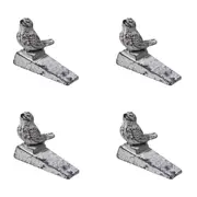 4x LVD Metal Doorstop Sitting Sparrow Door Stay Home/Bedroom Decor 12cm White
