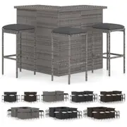 4/8/16 Piece Garden Bar Set with Cushions Poly Rattan Multi Colours vidaXL