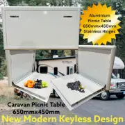 WHITE 650mmx450 KEYLESS RV TABLE FOLDING DROP DOWN CARAVAN RV PICNIC TABLE