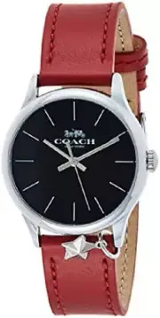 Coach Factory Prog Women'S Black Dial Red Calfskin Watch - 14502936
