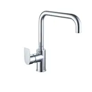 VITO BERTONI EEVA Round Kitchen Mixer Tap - Square Neck Swivel - Chrome