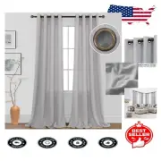 Luxury Grey Sheer Curtains with Bronze Grommets – Ideal for Modern Living Rooms