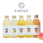 【日本 KIMINO DRINKS】氣泡果汁飲 250ML X4入組(氣泡飲 果汁 氣泡果汁 無酒精 柚子 蜜柑 梅子 白桃 蘋果)