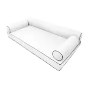 |SLIPCOVER ONLY|S6 Daybed Bolster Pillow Covers Contrast Piped Trim Twin AD106