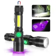 UV Rechargeable Flashlights Tactical,1000 High Lumens 3 in 1 LED Black Light ...