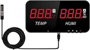Wall Temperature Humidity Meter, -20-80℃ Digital Thermometerwith 5m Sensor, Alarm Function, Digital Thermometer, Room Humidity Sensor, Hygrometer Monitor for Indoor/Outdoor, Industrial