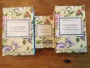 CRABTREE & EVELYN SUMMER HILL SCENTED SOAP LOT OF 3 - 2 X 3.5 Oz.; 1 X 1.4 Oz.