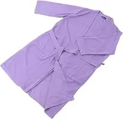 [GLSTOY] Bathrobe Women Men Luxury Long Sleepwear Robe 7/8 Sleeves Soft Fabric Excellent Absorption Purple