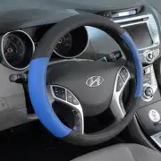 BDK Blue Black Two Tone Faux Leather Steering Wheel Cover For Car Van SUV