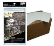 (100) Ultra Pro Regular Modern Size Resealable Comic Bags Plus Backing Boards
