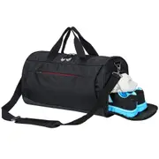 Sports Gym Bag with Shoes Compartment - Black