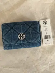 Tory Burch Willa Denim Card Case Wallet NEW NWT