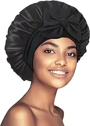 100% Mulberry Silk Bonnet for Sleeping Women, Real Silk Bonnets with Tie Band, Sleep Cap for Braids Curly Hair