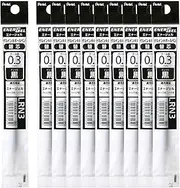 Pentel EnerGel Liquid Gel Ballpoint Pen Refill 0.3mm Black Ink 10 Refills Set